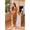 Ekouaer Pajamas for Womens Set Soft 2 Piece Loungewear with Jogger Pants(Orange Halloween Pattern)