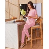 Ekouaer Pajamas for Womens Set Soft 2 Piece Loungewear with Jogger Pants(Pink)