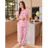 Ekouaer Pajamas for Womens Set Soft 2 Piece Loungewear with Jogger Pants(Pink Christmas)