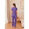 Ekouaer Pajamas for Womens Set Soft 2 Piece Loungewear with Jogger Pants(Purple Halloween Pattern)