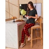 Ekouaer Pajamas for Womens Set Soft 2 Piece Loungewear with Jogger Pants(Red Plaid)