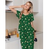 Ekouaer Womens Pajama Sets 2 Piece Lounge Set Short Sleeve Jogger Pants Pjs(Green Xmas)