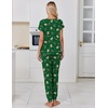 Ekouaer Womens Pajama Sets 2 Piece Lounge Set Short Sleeve Jogger Pants Pjs(Green Xmas)