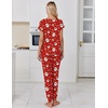 Ekouaer Womens Pajama Sets 2 Piece Lounge Set Short Sleeve Jogger Pants Pjs(Red Xmas)