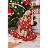Ekouaer Womens Pajama Sets 2 Piece Lounge Set Short Sleeve Jogger Pants Pjs(Red Xmas)