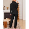 Ekouaer Women’s Pajama Sets Button Down Long Sleeve Top & Pants Sleep sets(Black)