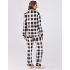 Ekouaer Women’s Pajama Sets Button Down Long Sleeve Top & Pants Sleep sets(Black White Plaid)