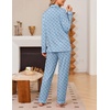 Ekouaer Women’s Pajama Sets Button Down Long Sleeve Top & Pants Sleep sets(Blue Floral)