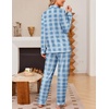 Ekouaer Women’s Pajama Sets Button Down Long Sleeve Top & Pants Sleep sets(Blue Plaid)