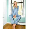 Ekouaer Women’s Pajama Sets Button Down Long Sleeve Top & Pants Sleep sets(Blue Plaid)