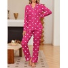 Ekouaer Women’s Pajama Sets Button Down Long Sleeve Top & Pants Sleep sets(Heart Pink)