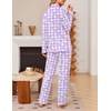 Ekouaer Women’s Pajama Sets Button Down Long Sleeve Top & Pants Sleep sets(Lavender Plaid)