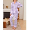 Ekouaer Women’s Pajama Sets Button Down Long Sleeve Top & Pants Sleep sets(Lavender Plaid)