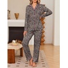 Ekouaer Women’s Pajama Sets Button Down Long Sleeve Top & Pants Sleep sets(Leopard)