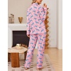 Ekouaer Women’s Pajama Sets Button Down Long Sleeve Top & Pants Sleep sets(Leopard Pink)