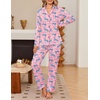 Ekouaer Women’s Pajama Sets Button Down Long Sleeve Top & Pants Sleep sets(Leopard Pink)