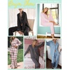 Ekouaer Women’s Pajama Sets Button Down Long Sleeve Top & Pants Sleep sets(Pink)