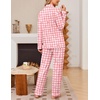 Ekouaer Women’s Pajama Sets Button Down Long Sleeve Top & Pants Sleep sets(Pink Bow Plaid)