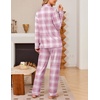 Ekouaer Women’s Pajama Sets Button Down Long Sleeve Top & Pants Sleep sets(Pink Plaid)