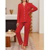 Ekouaer Women’s Pajama Sets Button Down Long Sleeve Top & Pants Sleep sets(Red)