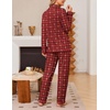 Ekouaer Women’s Pajama Sets Button Down Long Sleeve Top & Pants Sleep sets(Red Bow Plaid)