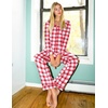 Ekouaer Women’s Pajama Sets Button Down Long Sleeve Top & Pants Sleep sets(Red White Plaid)