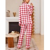 Ekouaer Women’s Pajama Sets Button Down Long Sleeve Top & Pants Sleep sets(Red White Plaid)