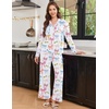Ekouaer Women’s Pajama Sets Soft Long Sleeve Pjs Cute Button Down Sleepwear(Bow Colorful)
