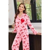 Ekouaer Women’s Pajama Sets Soft Long Sleeve Pjs Cute Button Down Sleepwear(Bow Red)