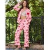 Ekouaer Women’s Pajama Sets Soft Long Sleeve Pjs Cute Button Down Sleepwear(Bow Red)