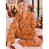Ekouaer Women’s Pajama Sets Soft Long Sleeve Pjs Cute Button Down Sleepwear(Halloween Bow)