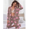 Ekouaer Women’s Pajama Sets Soft Long Sleeve Pjs Cute Button Down Sleepwear(Leopard Bow)