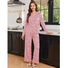 Ekouaer Women’s Pajama Sets Soft Long Sleeve Pjs Cute Button Down Sleepwear(Leopard Light Pink)