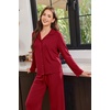 Ekouaer Women’s Pajama Sets Soft Long Sleeve Pjs Cute Button Down Sleepwear(Wine Red)