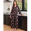 Ekouaer Women’s Pajama Sets Soft Long Sleeve Pjs Cute Button Down Sleepwear(Xmas Black)
