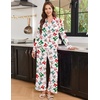 Ekouaer Women’s Pajama Sets Soft Long Sleeve Pjs Cute Button Down Sleepwear(Xmas Bow)