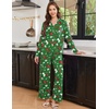 Ekouaer Women’s Pajama Sets Soft Long Sleeve Pjs Cute Button Down Sleepwear(Xmas Green)