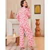 Ekouaer Women’s Pajama Sets Soft Long Sleeve Pjs Cute Button Down Sleepwear(Xmas Pink)