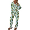 Ekouaer Womens Pajamas Set Button Up Pjs Sleepwear Lounge Sets(Christmas Bells)