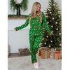 Ekouaer Womens Pajamas Set Button Up Pjs Sleepwear Lounge Sets(Gingerbread Man)