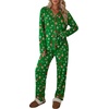 Ekouaer Womens Pajamas Set Button Up Pjs Sleepwear Lounge Sets(Gingerbread Man)