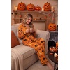 Ekouaer Womens Pajamas Set Button Up Pjs Sleepwear Lounge Sets(Halloween Pumpkin)