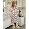 Ekouaer Womens Pajamas Set Button Up Pjs Sleepwear Lounge Sets(Pink Bow)