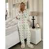 Ekouaer Womens Pajamas Set Button Up Pjs Sleepwear Lounge Sets(Plaid Santa Claus)