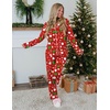 Ekouaer Womens Pajamas Set Button Up Pjs Sleepwear Lounge Sets(Red Christmas Tree)