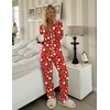 Ekouaer Womens Pajamas Set Button Up Pjs Sleepwear Lounge Sets(Red Christmas Tree)
