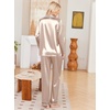 Ekouaer Womens Pajamas Silk Satin Long Sleeve Button Down Pjs Lounge Set(Champagne)