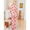 Ekouaer Womens Pajamas Silk Satin Long Sleeve Button Down Pjs Lounge Set(Christmas Champagne Santa)