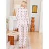 Ekouaer Womens Pajamas Silk Satin Long Sleeve Button Down Pjs Lounge Set(Christmas White)