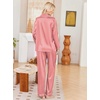 Ekouaer Womens Pajamas Silk Satin Long Sleeve Button Down Pjs Lounge Set(Stripe Red White)